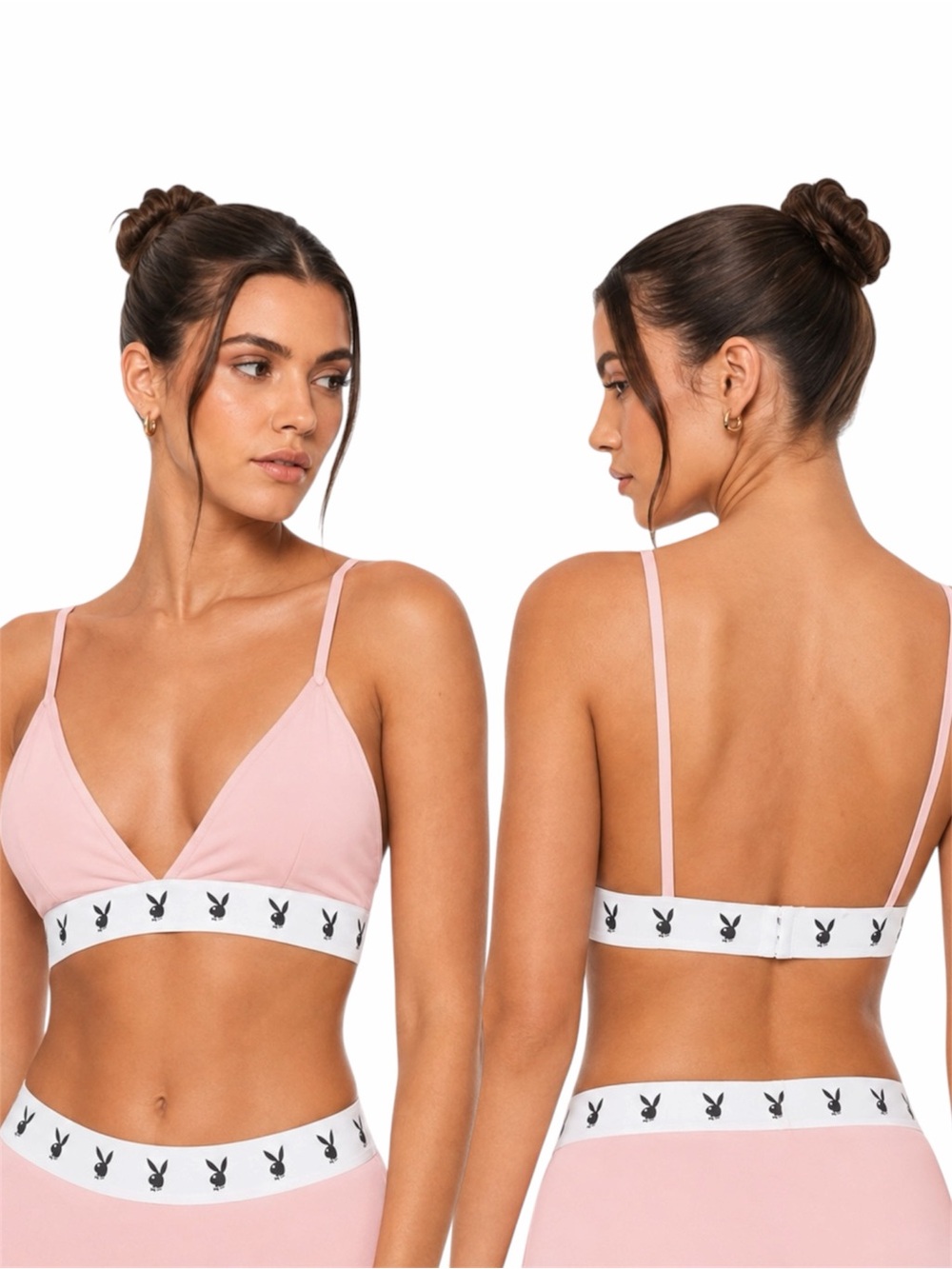 PLAYBOY X MISSGUIDED PINK TRIANGLE BRA SZ US4 - BRAND NEW